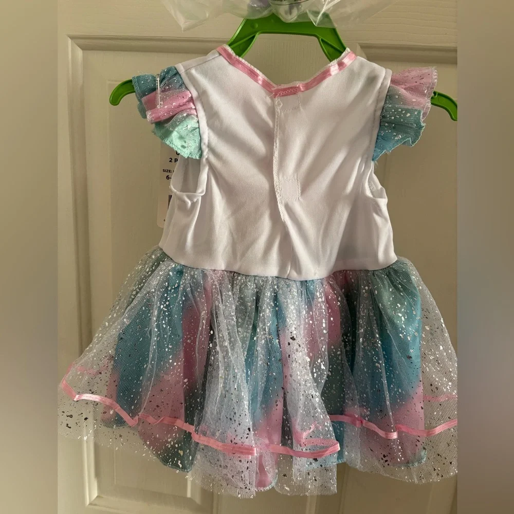 6 - 12 Months Unicorn theme costume - Party Dress w headband New